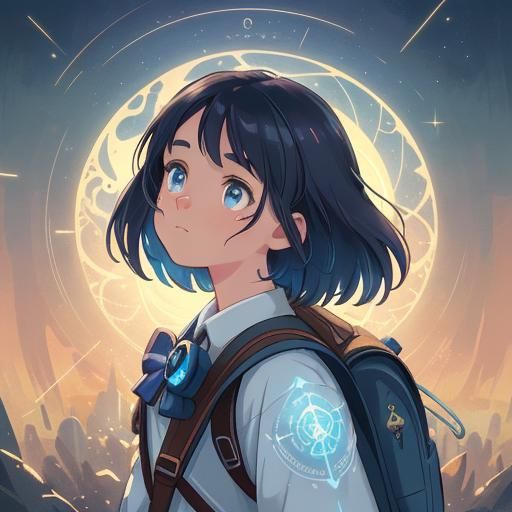 Celestial Adventurer: Hyper-Realistic Art Nouveau Portrait