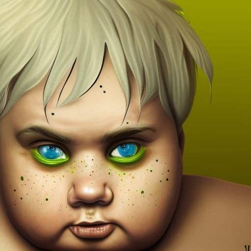 Chubby Blond Boy with Freckles, Fantasy Concept Art