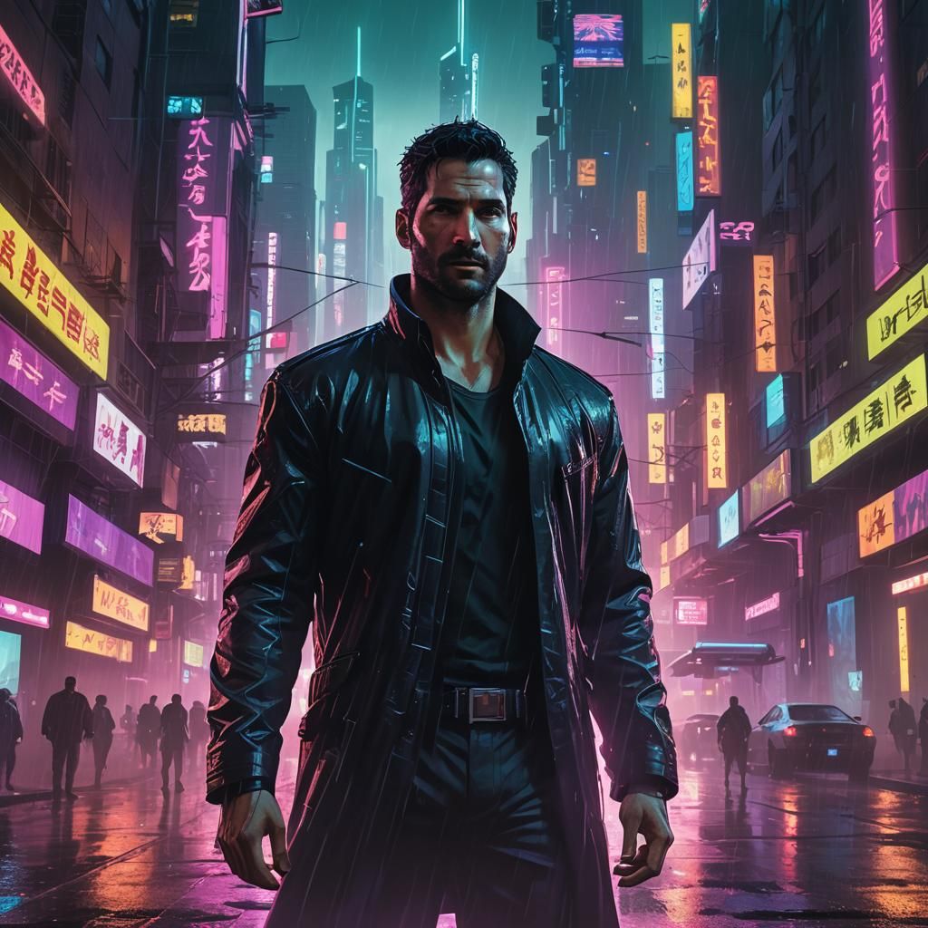 Lucifer Morningstar in Cyberpunk 2099 Neon Noir