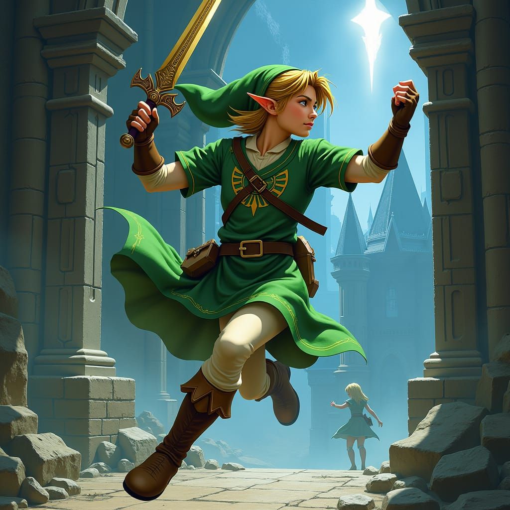 Heroic Zelda Character Saves the Princess