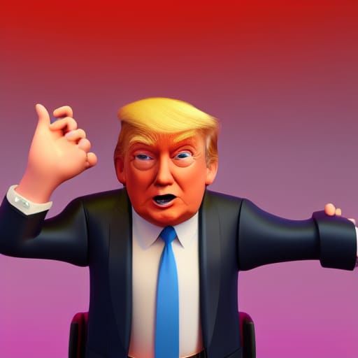Donald Trump as Pixar-Style 3D Art