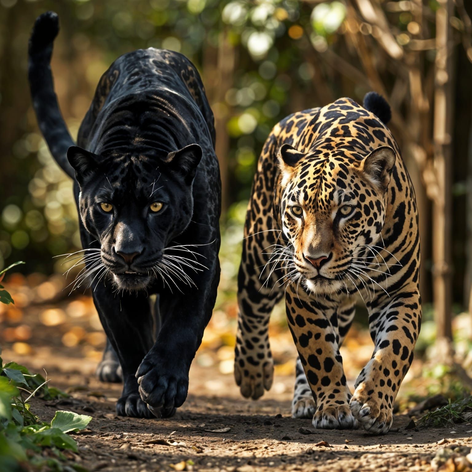 Loving Jaguar Couple in Natural Habitat