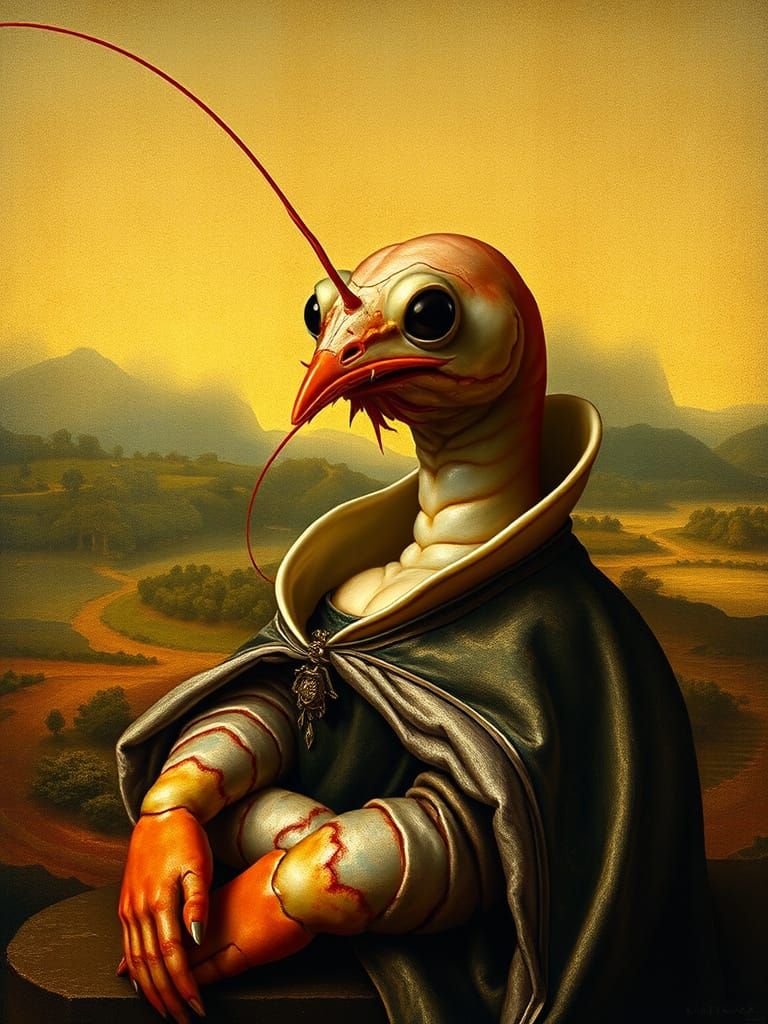 Enigmatic Shrimp in Renaissance Splendor