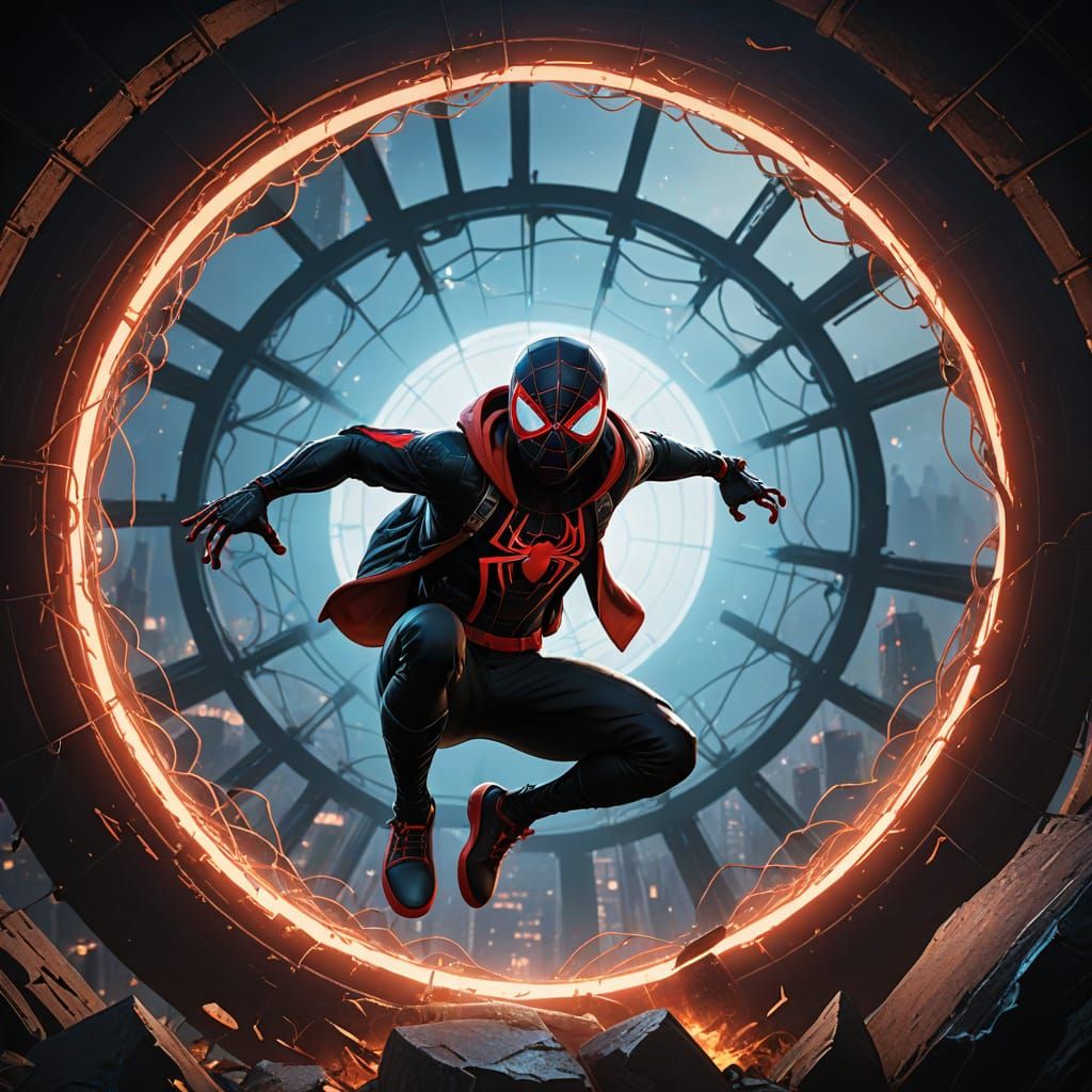Spider-Man Jumps Through Multiverse Portal