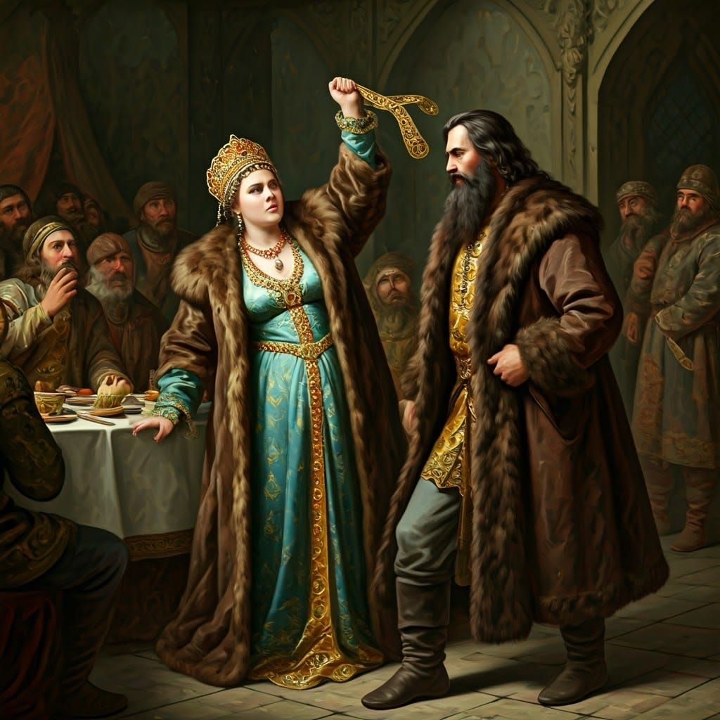 Regal Princess Defies Royal Husband at Medieval Russian Wedd...