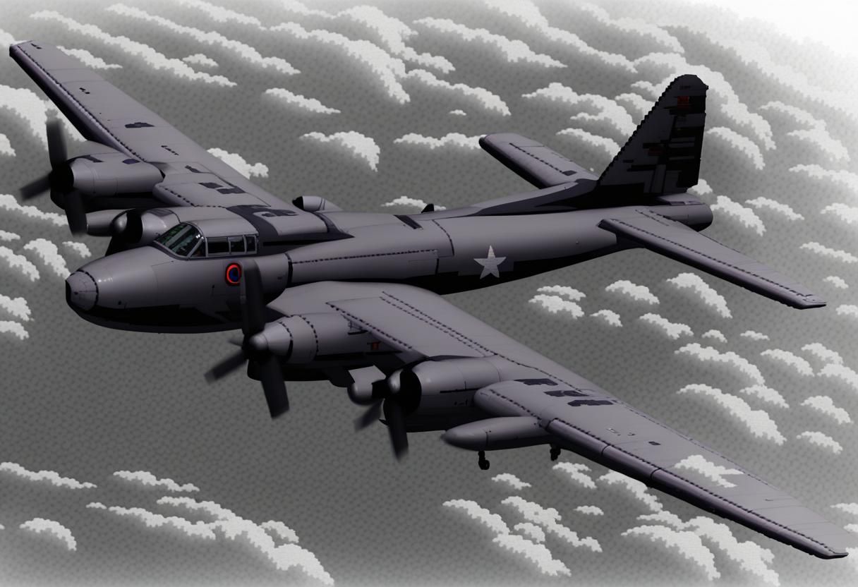 B-17 Bomber in 16-bit Sega Pixel Art