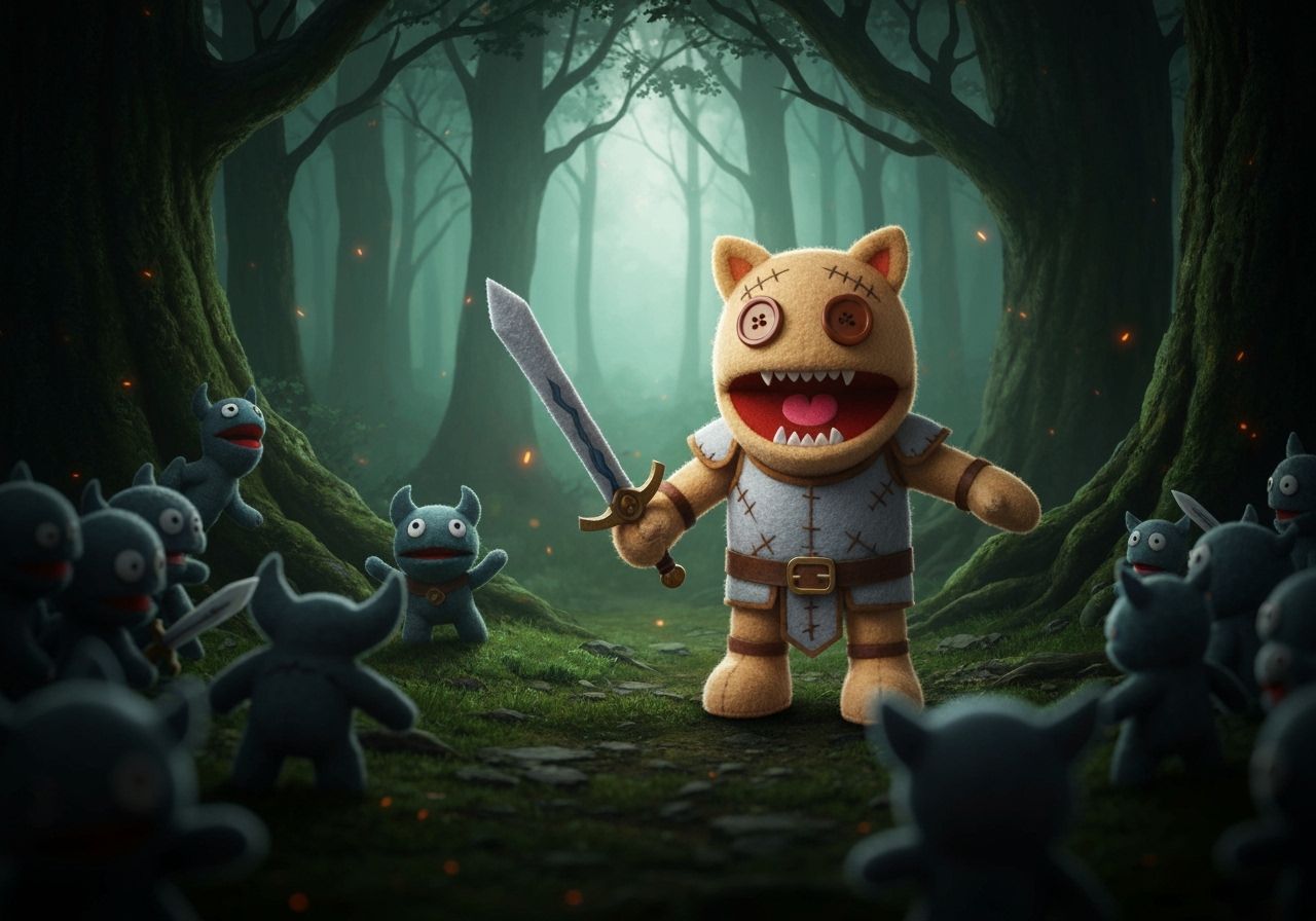 Battle Muppet Fights Darkness in Enchanted Forest