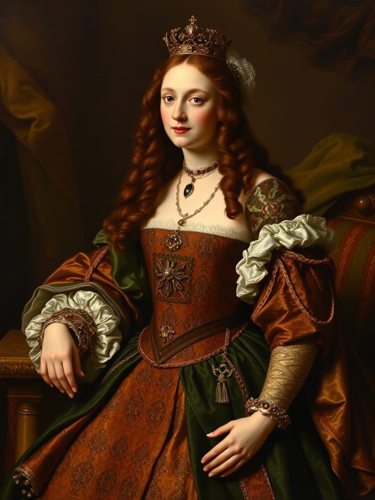 Catherine of Braganza: Oil Painting Portrait