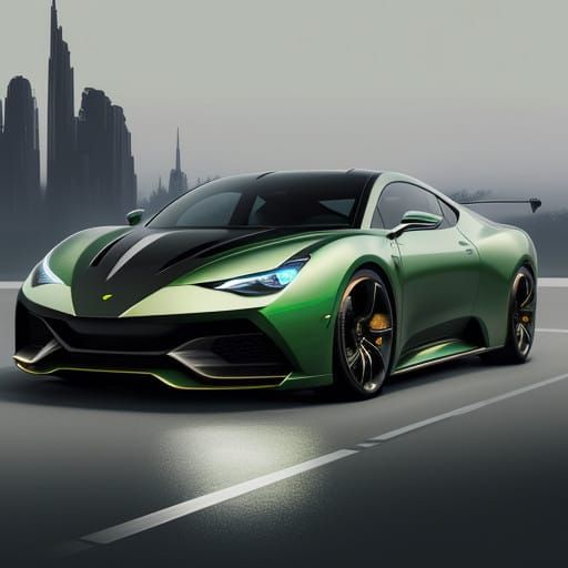 Futuristic Hyper-Realistic Car Blending Walnut and Nut Shape...