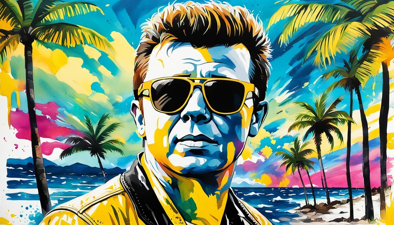 Rick Astley Pop Art Portrait in Kingston, Jamaica