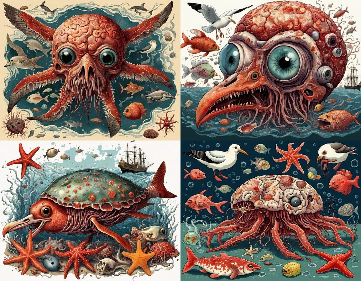 Surreal Visceral Nightmare in a Grotesque Artistic Style