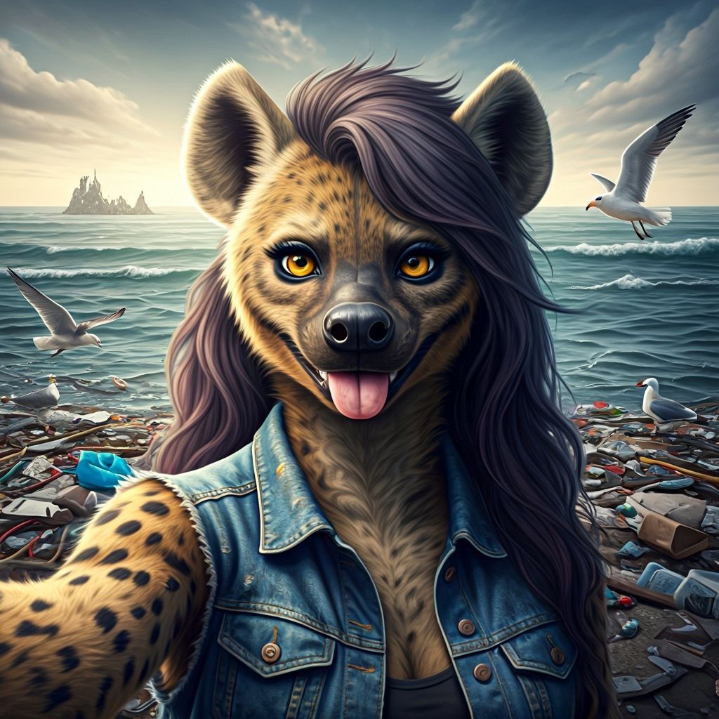 She-Hyena Selfie by Trash Island, Photorealistic