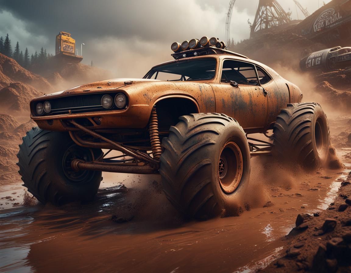 Mud Terrain Drag Racing with Rusty Iron Cars
