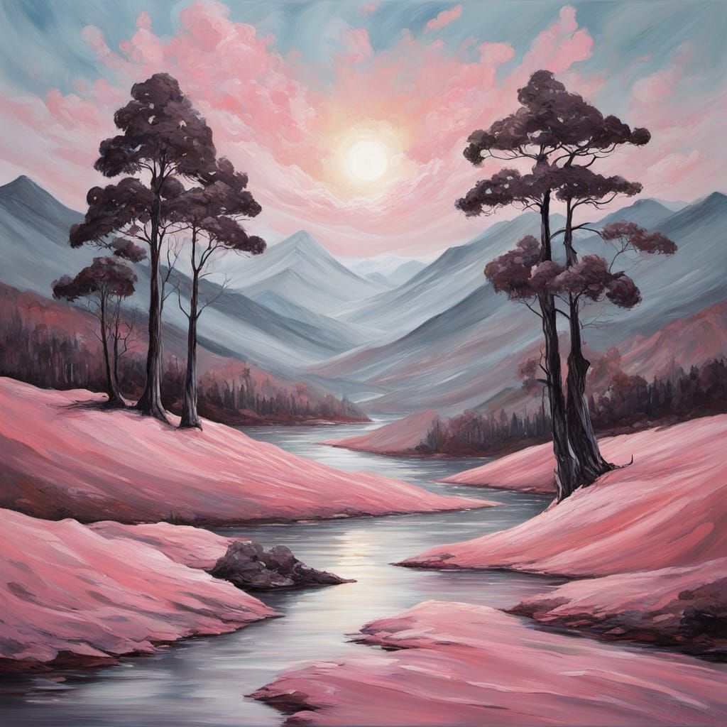 Abstract Surrealism Painting of a Twilight Storm