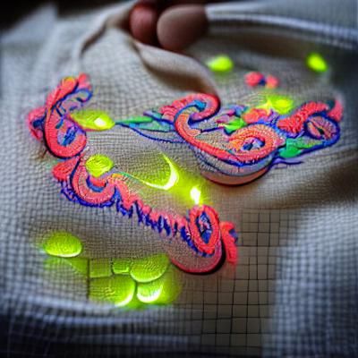 Vibrant Neon Embroidery with Luminous Effects
