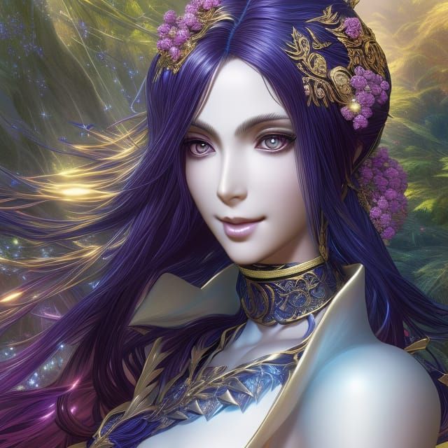 Rukia Portrait in Detailed Digital Art Style