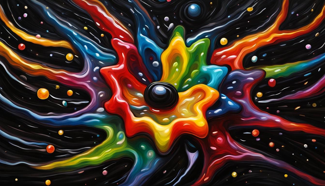 Electromagnetic Jelly Coils Surround Newborn Star, Impasto O...