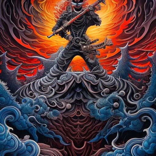 Fractal Soldier in Junji Ito Style