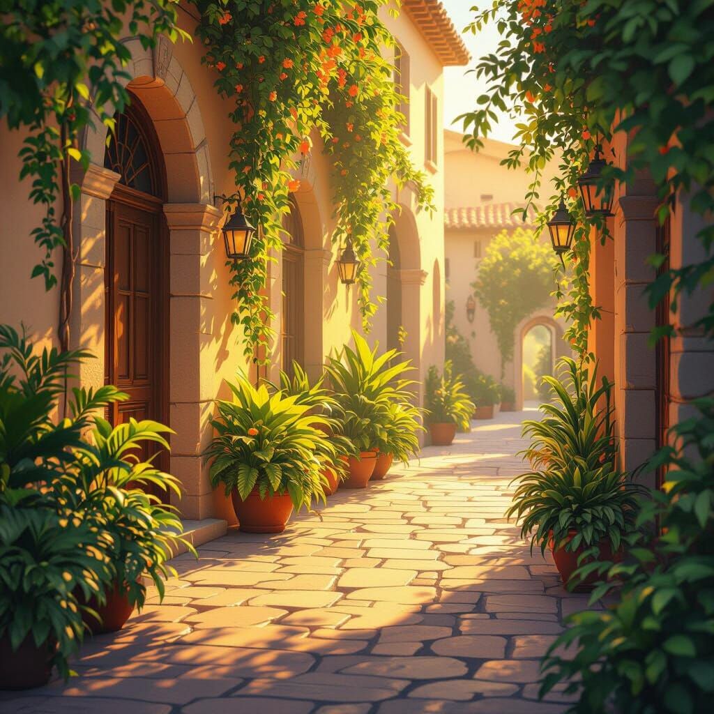Golden Hour Serenity: Anime-Inspired Digital Painting