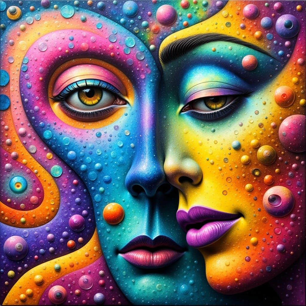 Surreal Abstract Painting in Vibrant Colors