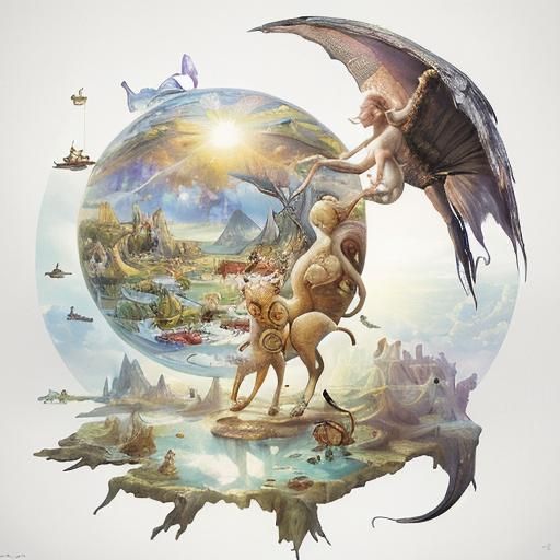 Surreal Utopia: Dreamlike Oil Painting