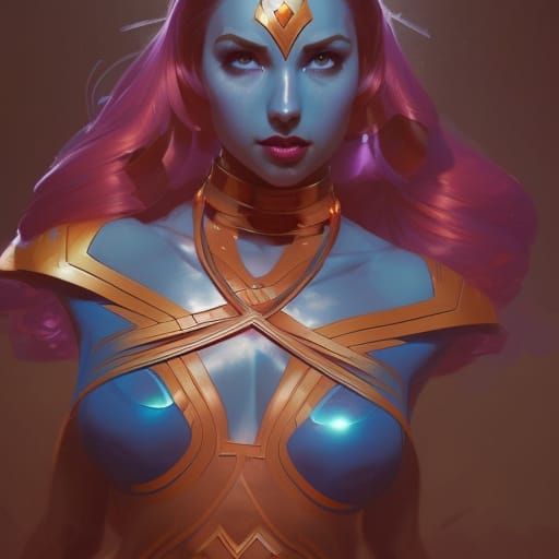 Ice Superheroine in Comic Book Style Digital Art