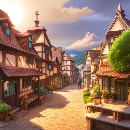 Fairytale Town in 3D Rendered Illustration