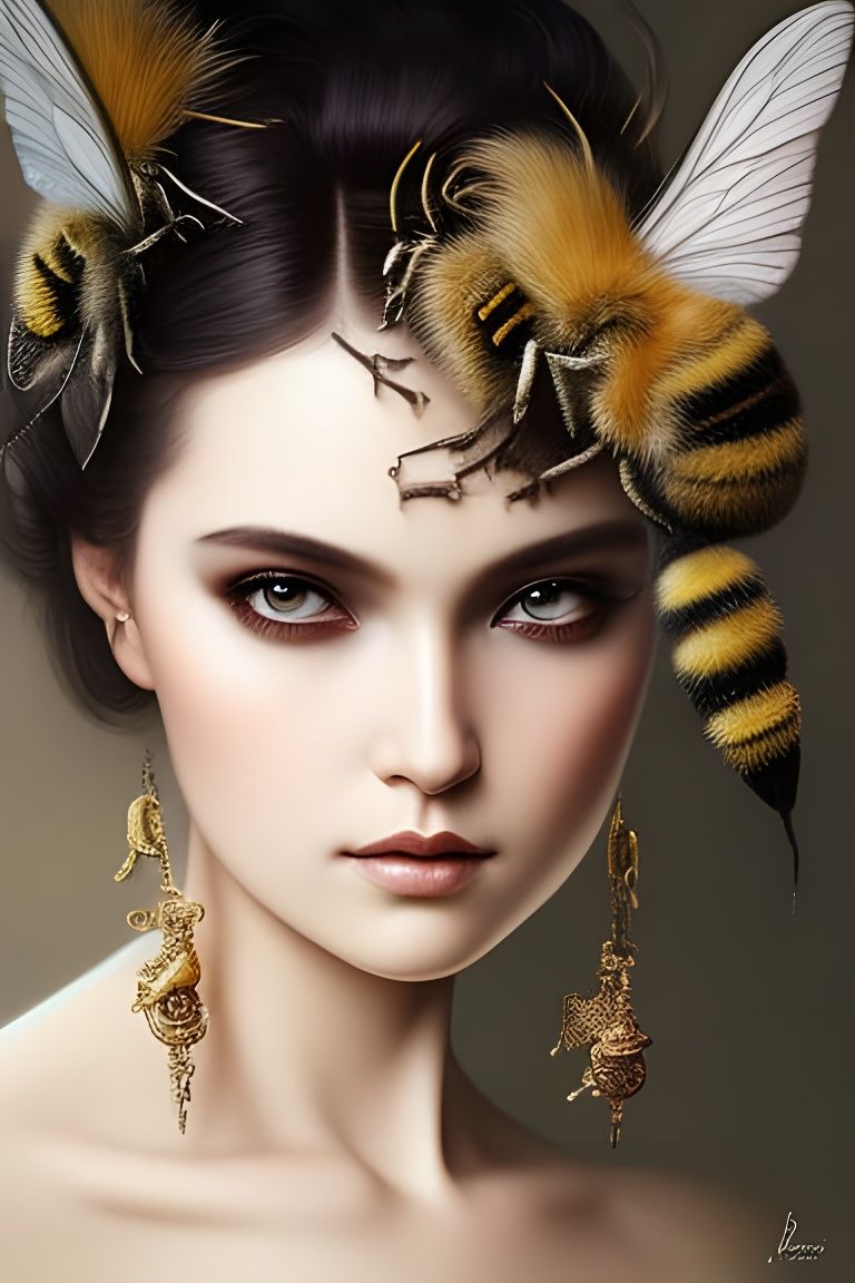 Chibified Bee: Detailed Digital Art