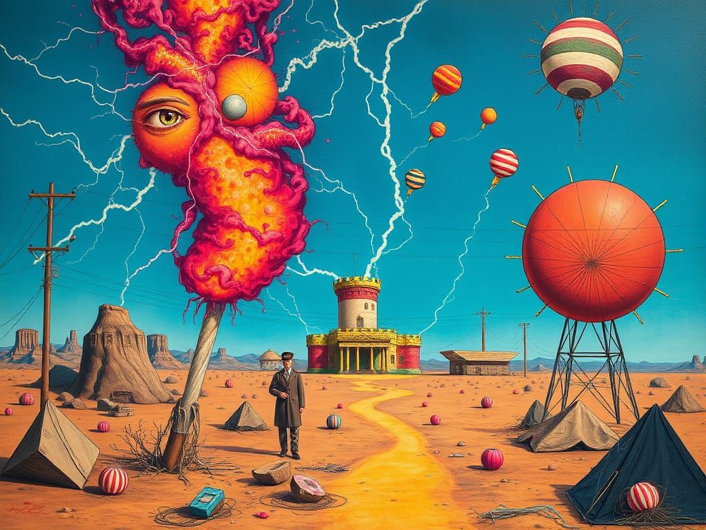 Surreal High Voltage Electricity in Abstract Style