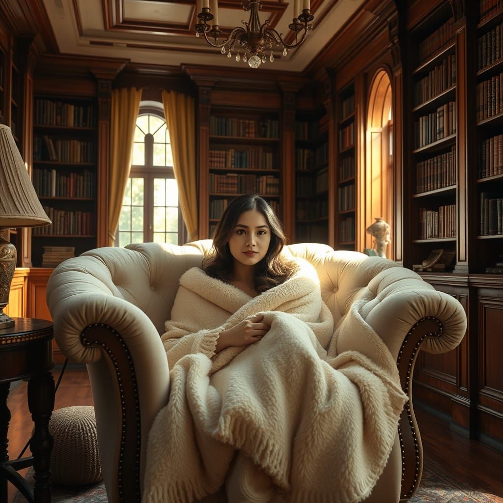 Serene Study in Warm, Golden Light