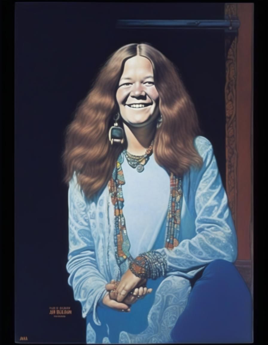 Janis Joplin Portrait in Klarwein Style