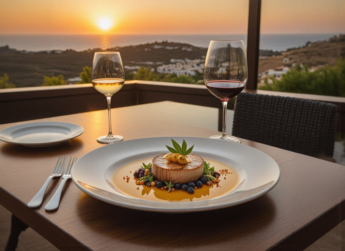Gourmet Cretan Takos Plate in Michelin Star Restaurant