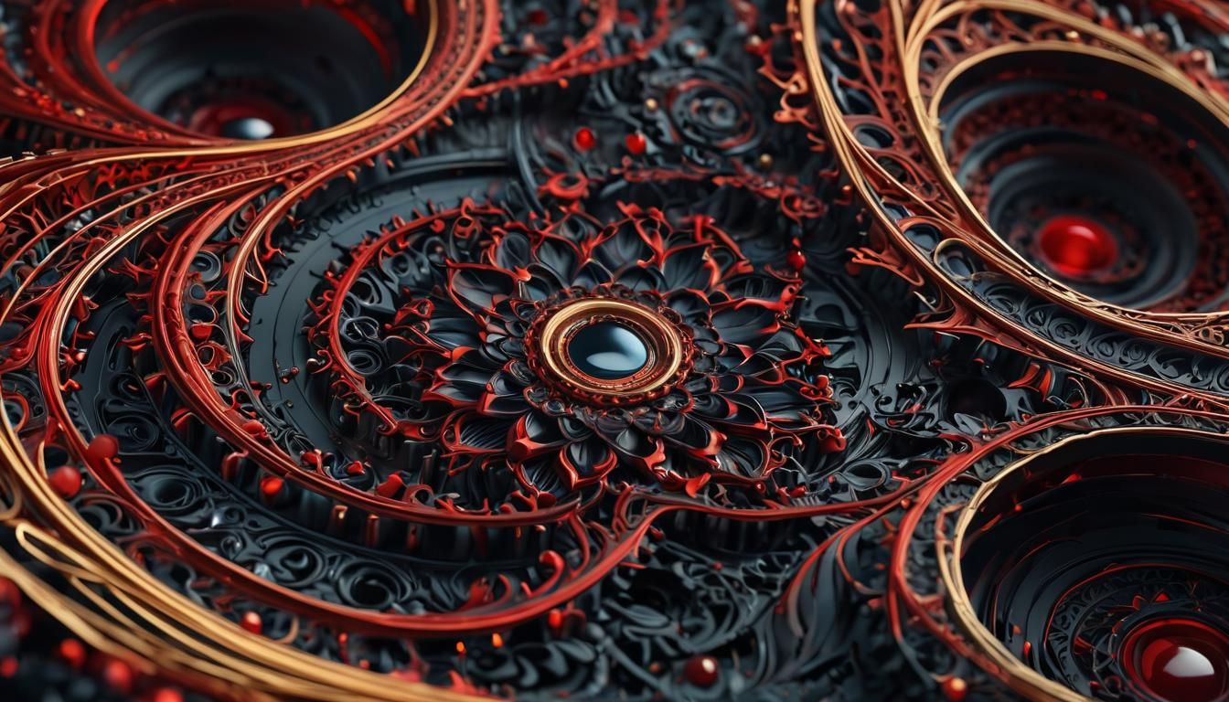 Creepy Abstract Horror Concept Art in Deep Color