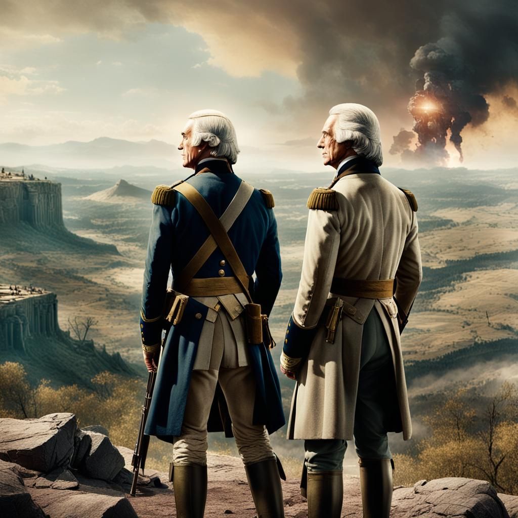 Washington and Jefferson as Modern US Soldiers