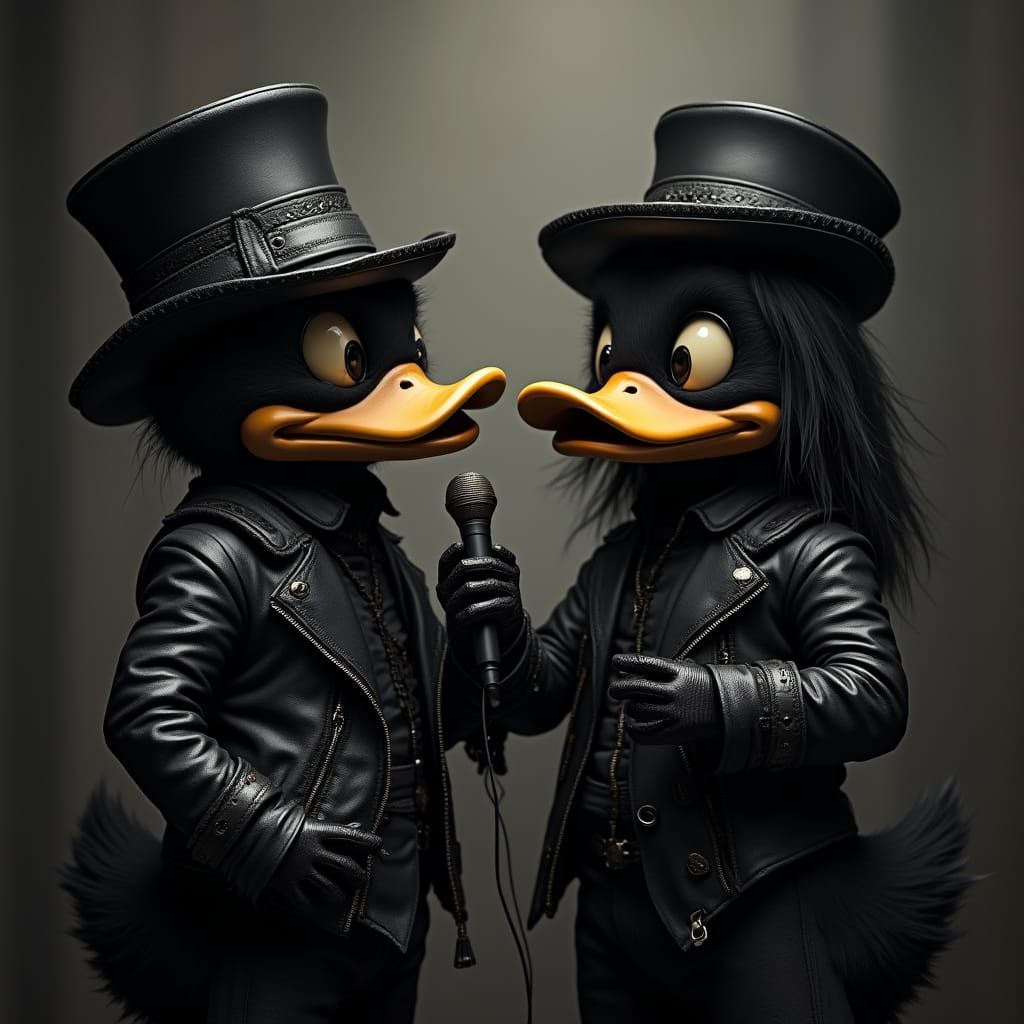Dark Donald & Daisy Duck Black Metal Band Duo