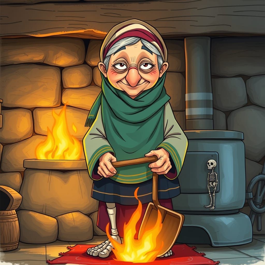 Anime Style Russian Woman with Skeletal Leg