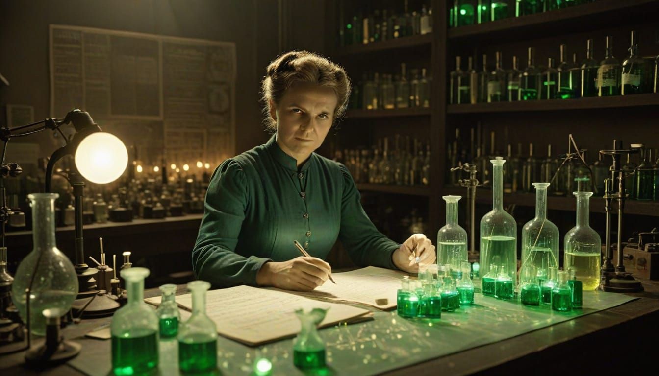 Marie Curie in her laboratory