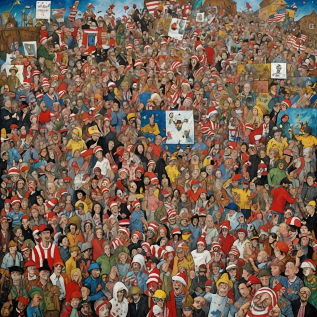 Surreal War Zone Quilt in Gouache Style