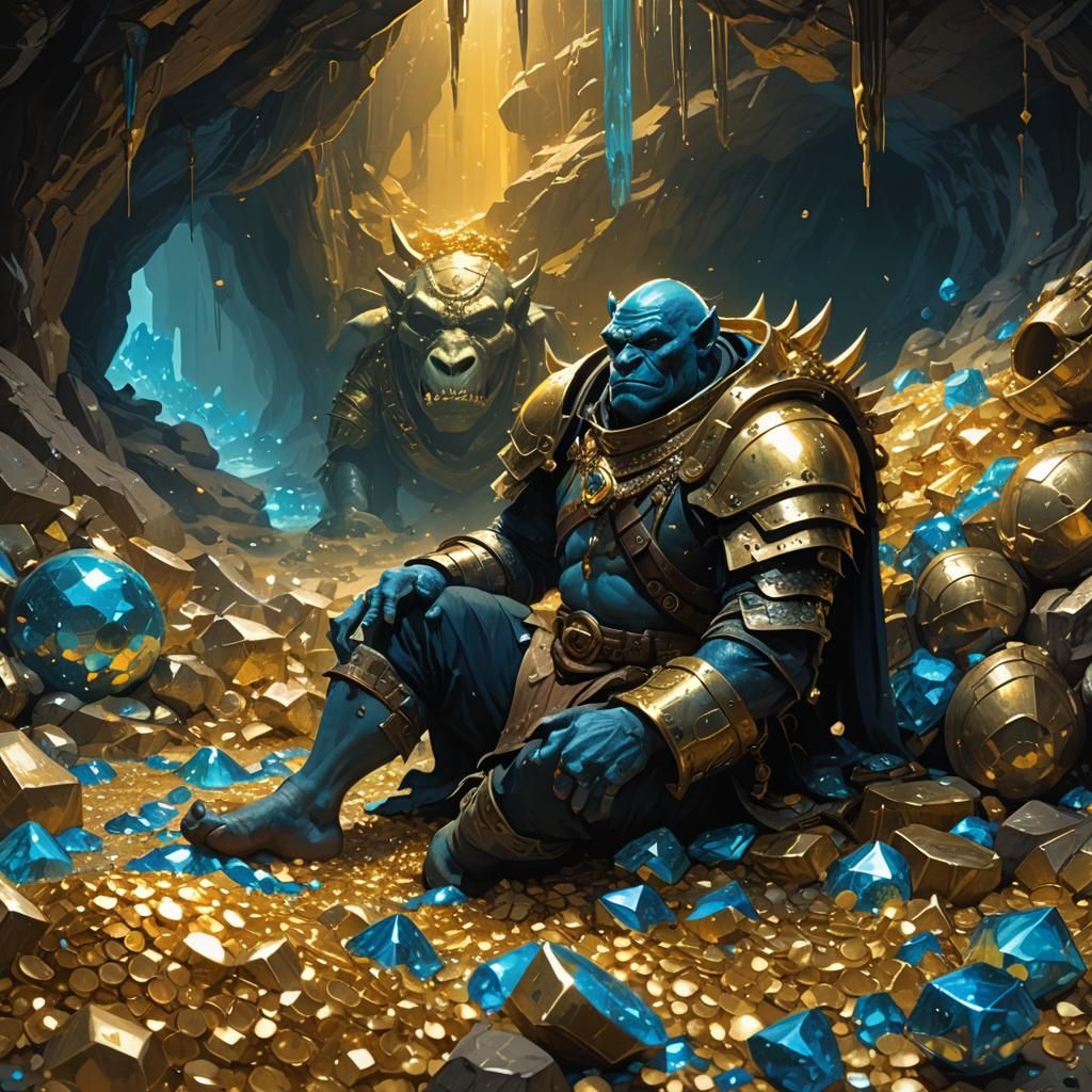 Orc Warrior's Demise in Iridescent Cave