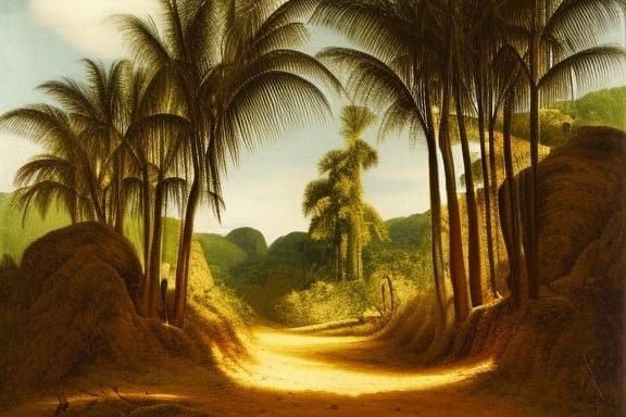 Jungle Gate in Valley, Classic Landscape Style