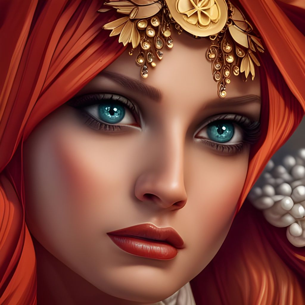 Hyperrealistic Princess Portrait with Blue Eyes