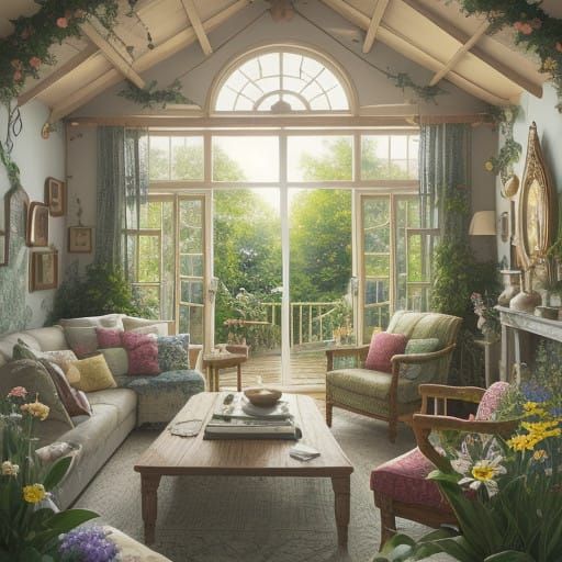 Whimsical Cozy Cottage in a Lush Fairytale World
