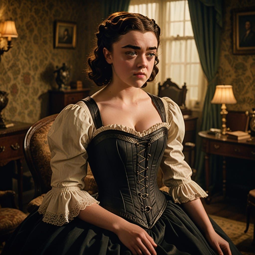 Elegant Victorian Goddess in Cinematic Film Still