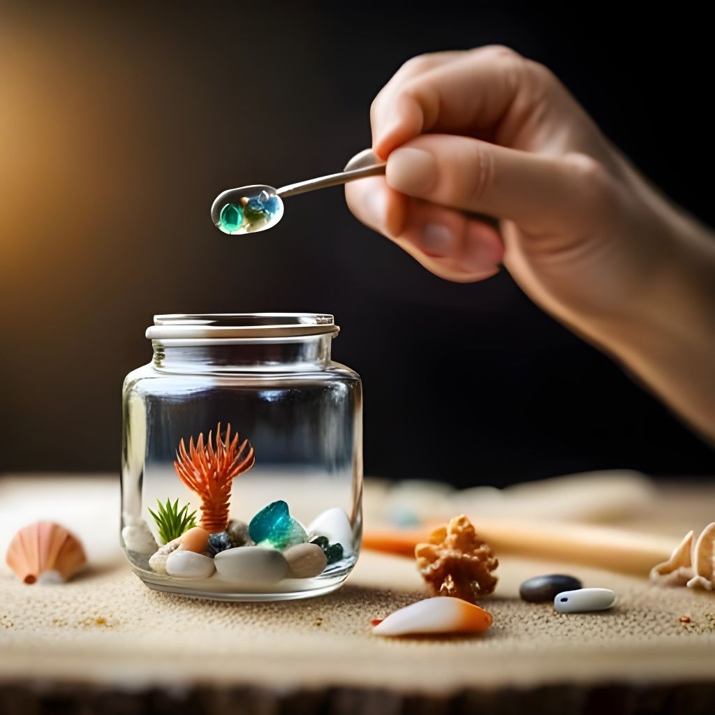 Miniature Seascape in Glass Jar, Professional Photography