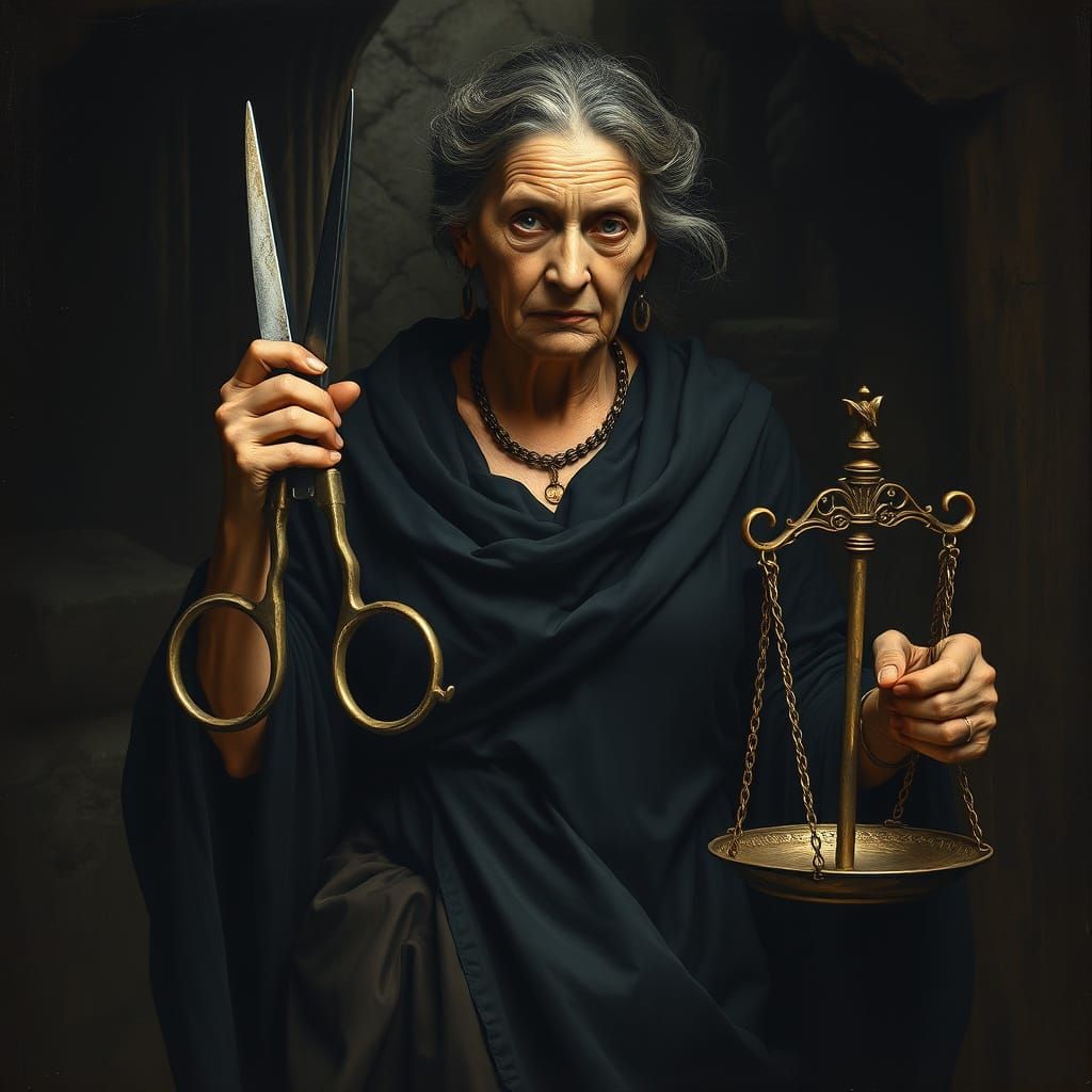 Atropos: An Ominous Fate in Pre-Raphaelite Style