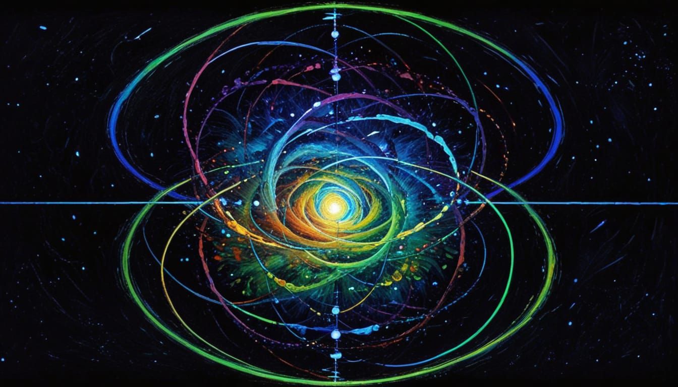 Iridescent Spirals in Impasto Oil Paint Style