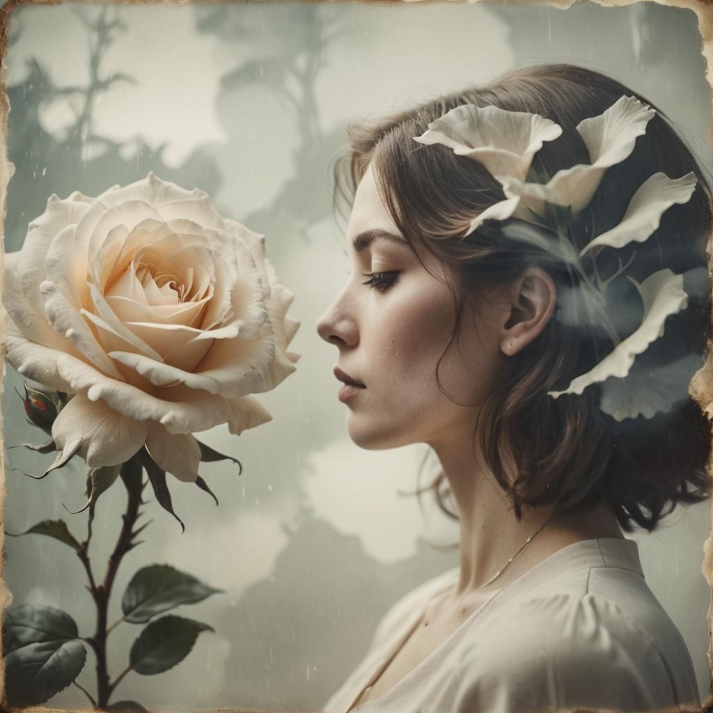 Ethereal Rose: Surreal Double Exposure Photography