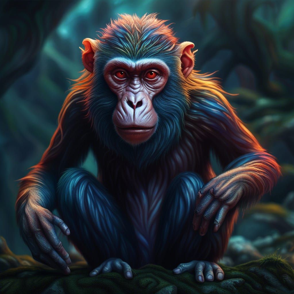 Mythical One-Footed Monkey Creature: Fantasy Concept Art
