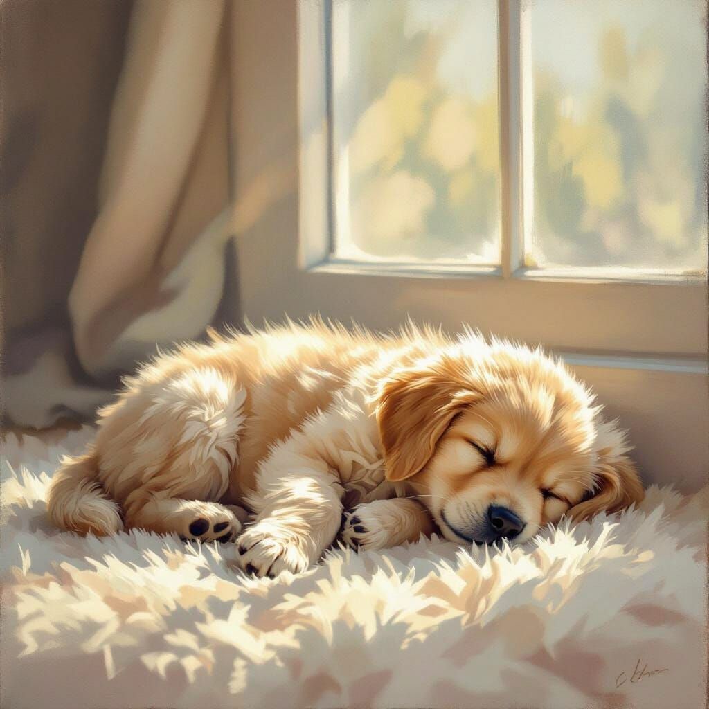 Adorable Puppy Sleeping Peacefully