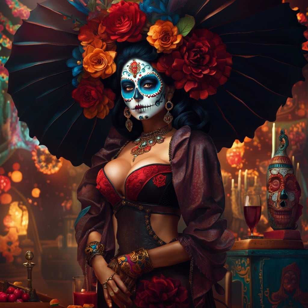 Día de los Muertos bar tender
